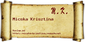 Micska Krisztina névjegykártya